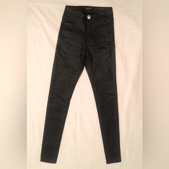 NWOT Black Faux Leather High Waisted Skinny Pants - Picture 8 of 15